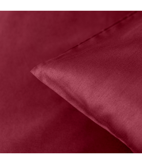 Premium satiinist voodipesu komplekt "Maroon". Satiinist voodipesu