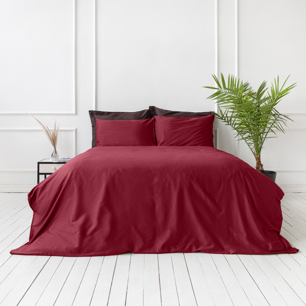 Premium satiinist voodipesu komplekt "Maroon". Satiinist voodipesu, 140x200 cm, 200x200 cm, 200x220 cm, 220x240 cm