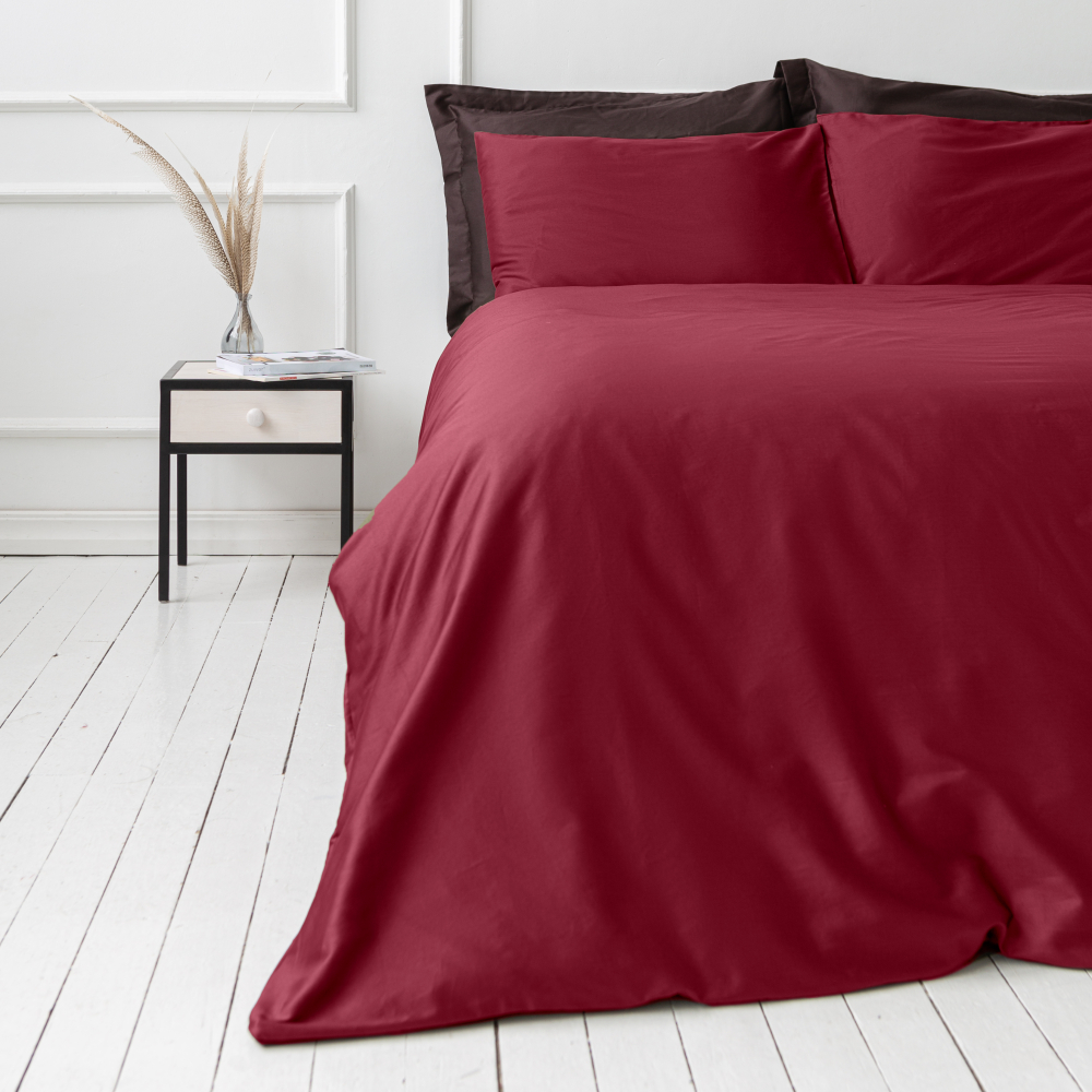 Premium satiinist voodipesu komplekt "Maroon". Satiinist voodipesu, 140x200 cm, 200x200 cm, 200x220 cm, 220x240 cm