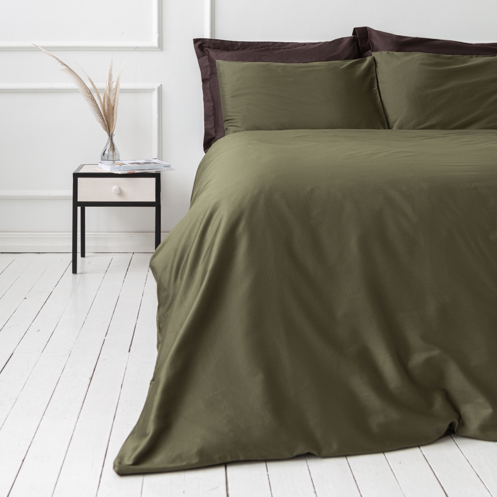 Premium satininis audinys „Moss green“. Kangad