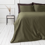 Premium satininis audinys „Moss green“. Kangad