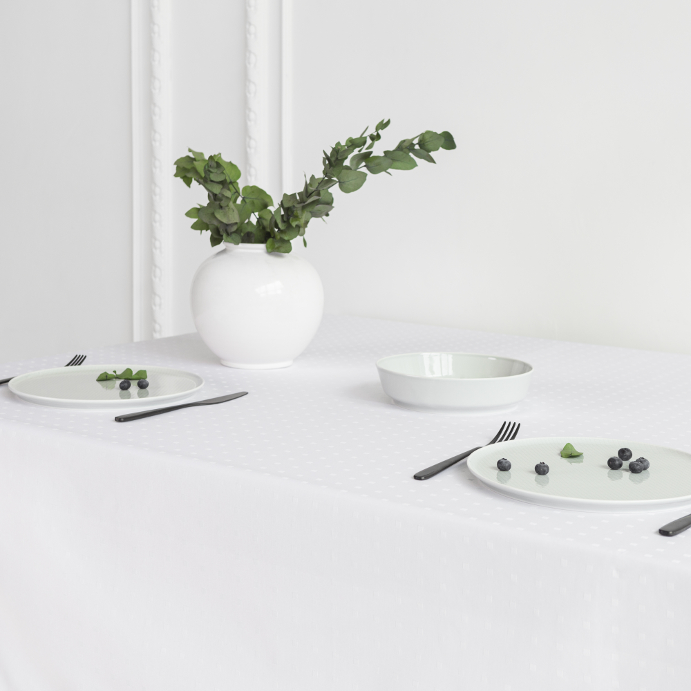 Laudlina „White square“. Puuvillased laudlinad, 140x240cm, 140x300 cm