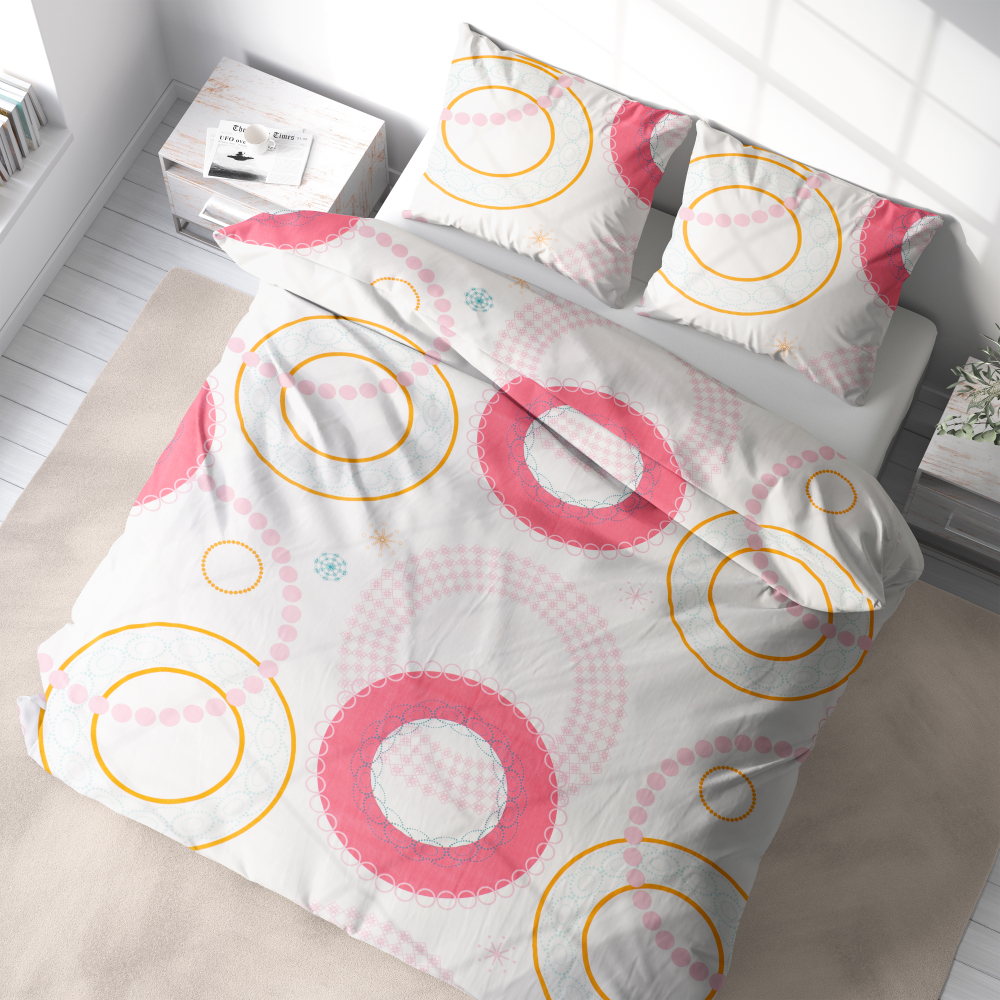 Premium satiinist voodipesu komplekt "Circles". Satiinist voodipesu, 140x200 cm, 150x200 cm, 160x200 cm