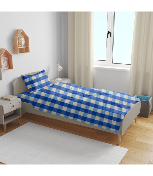 Beebi voodipesu "Blue grid". Beebi voodipesu komplektid