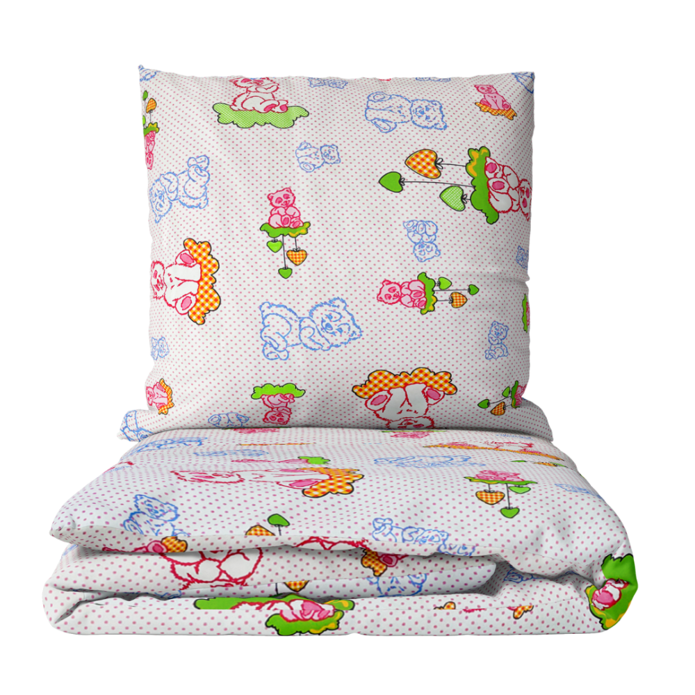 Laste voodipesu komplekt "Rose bears". Beebi voodipesu komplektid, 90x120 cm, 100x135 cm, 100x140 cm, 110x140 cm, 140x200 cm, 150x200 cm