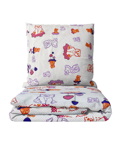 Laste voodipesu komplekt "Violet bears". Laste voodipesu