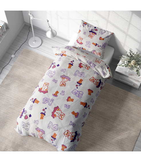Laste voodipesu komplekt "Violet bears". Laste voodipesu
