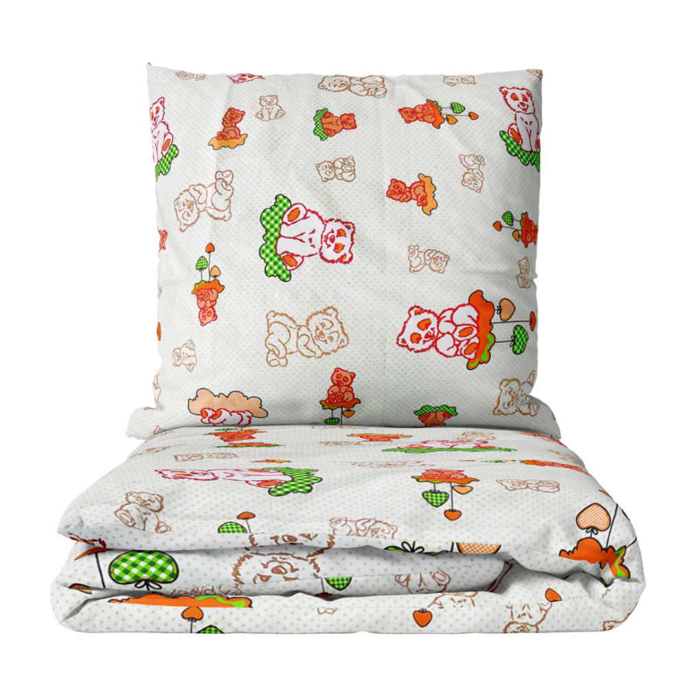 Laste voodipesu komplekt "Green bears". Beebi voodipesu komplektid, 90x120 cm, 100x135 cm, 100x140 cm, 110x140 cm, 140x200 cm, 150x200 cm