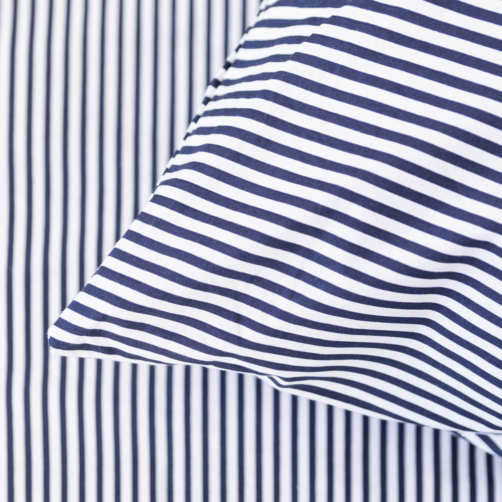 Voodipesu komplekt "Blue stripes". Puuvillane voodipesu, 140x200 cm