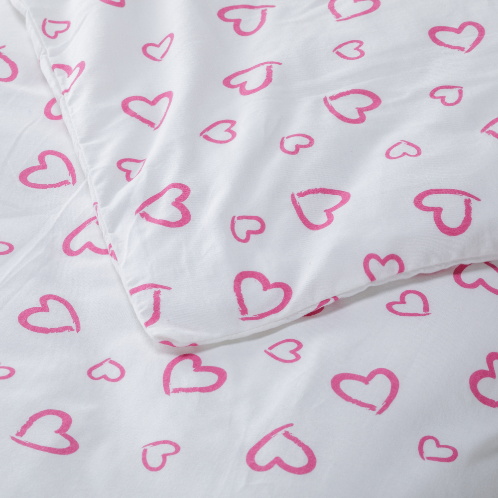 Laste voodipesu komplekt "Pink love". Beebi voodipesu komplektid, 90x120 cm, 100x135 cm, 100x140 cm, 110x140 cm, 140x200 cm, 150x200 cm