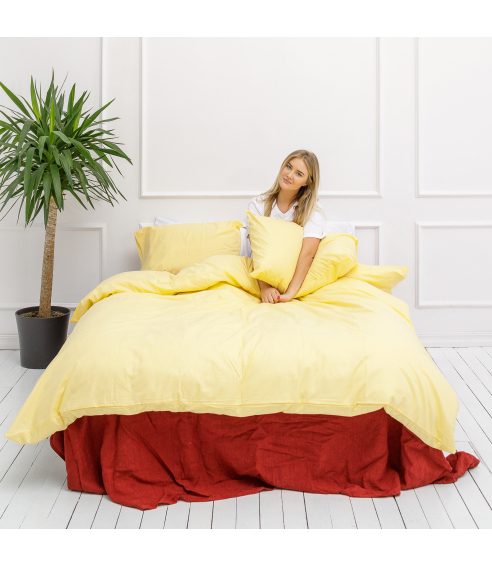 Voodipesu komplekt „Classic citron“. Puuvillane voodipesu