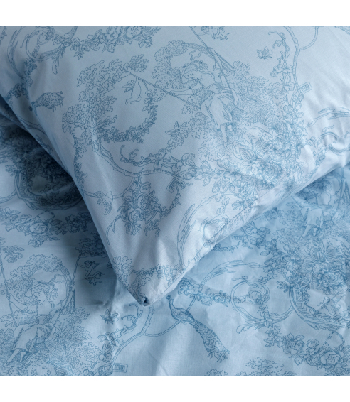 Voodipesu komplekt "Toile de jouy blue". Puuvillane voodipesu