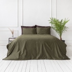 Premium satiinist voodipesu komplekt "Moss green". Satiinist voodipesu, 140x200 cm