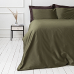 Premium satiinist voodipesu komplekt "Moss green". Satiinist voodipesu, 140x200 cm