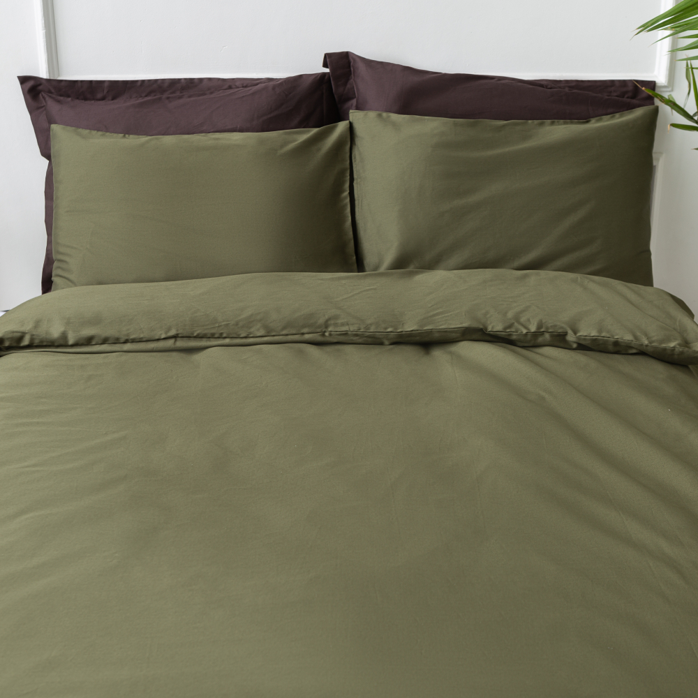Premium satiinist voodipesu komplekt "Moss green". Satiinist voodipesu, 140x200 cm