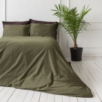 Premium satiinist voodipesu komplekt "Moss green". Satiinist voodipesu, 140x200 cm