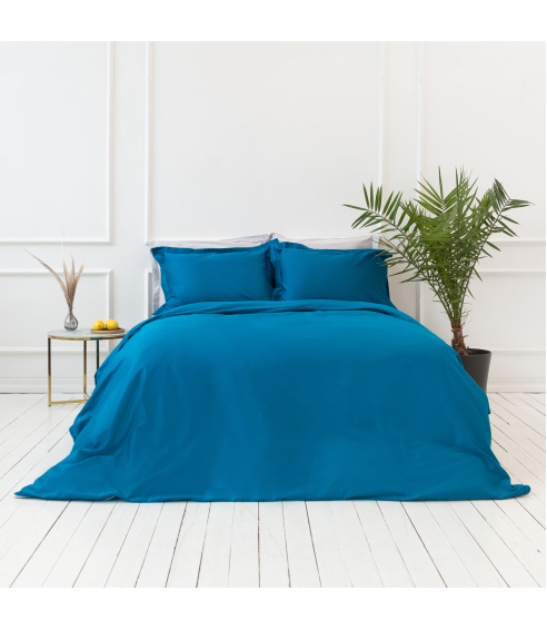 Premium satiinist voodipesu komplekt "Turquoise". Satiinist voodipesu