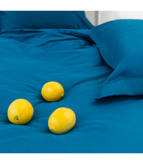 Premium satiinist voodipesu komplekt "Turquoise". Satiinist voodipesu