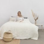 Linane voodipesu "Linen white". Linane voodipesu, 140x200 cm, 200x200 cm, 200x220 cm, 220x240 cm