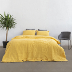 Linane voodipesu „Linen yellow“. Linane voodipesu, 140x200 cm