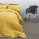 Linane voodipesu „Linen yellow“. Linane voodipesu, 140x200 cm