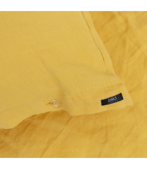 Linane voodipesu „Linen yellow“. Linane voodipesu