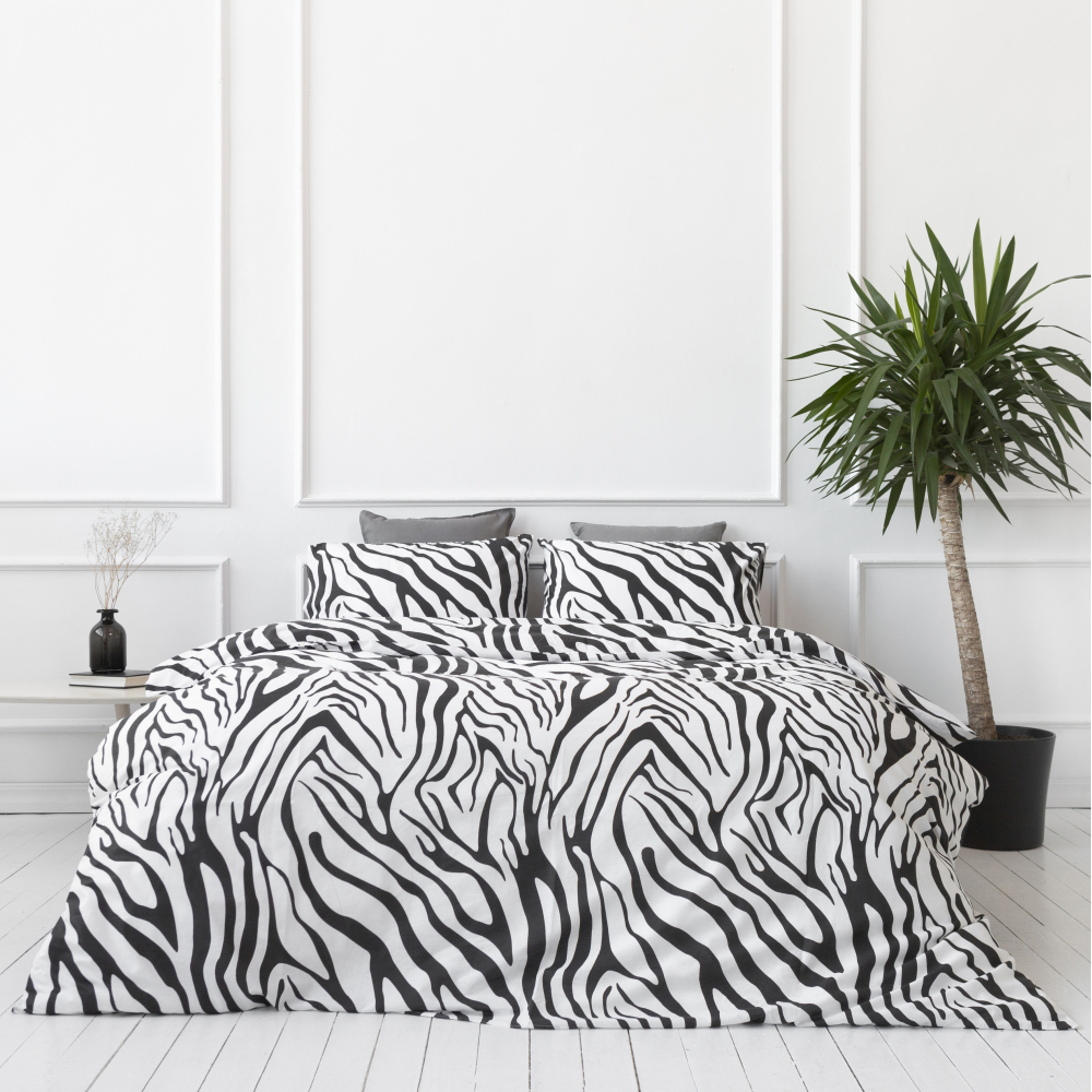 Voodipesu komplekt "Zebra". Puuvillane voodipesu, 140x200 cm, 200x220 cm