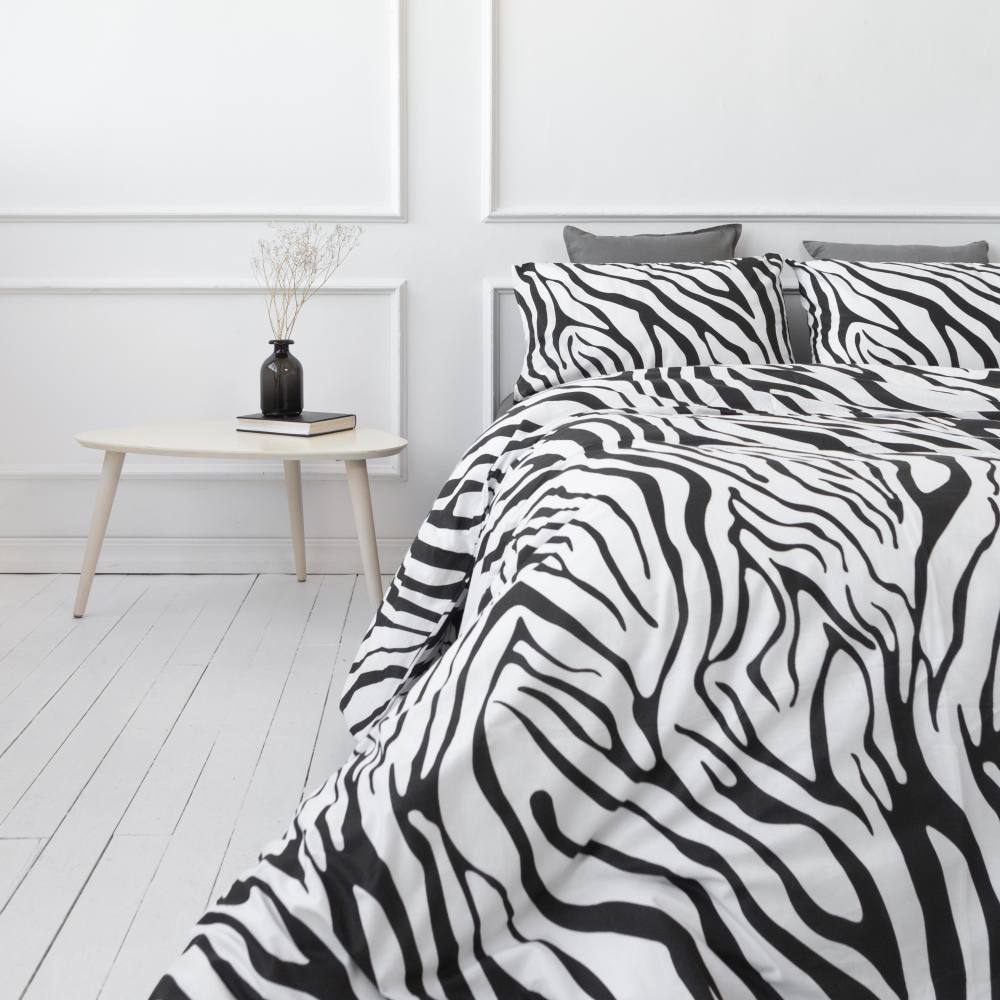 Voodipesu komplekt "Zebra". Puuvillane voodipesu, 140x200 cm, 200x220 cm