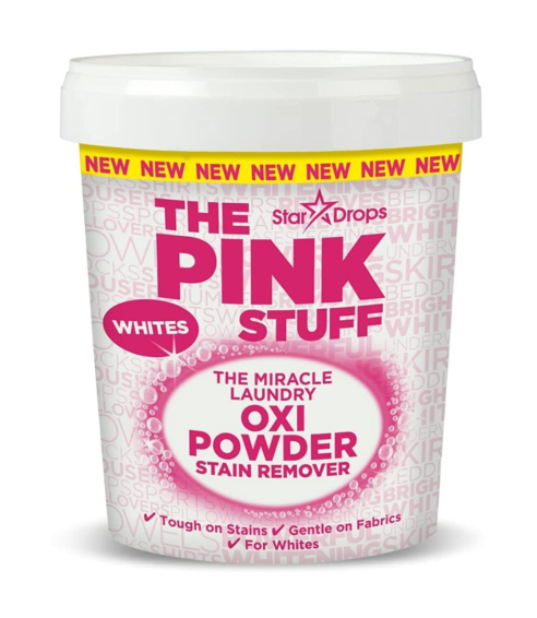 Valge pesu plekieemaldaja "The Pink Stuff powder whites". Puhastusained