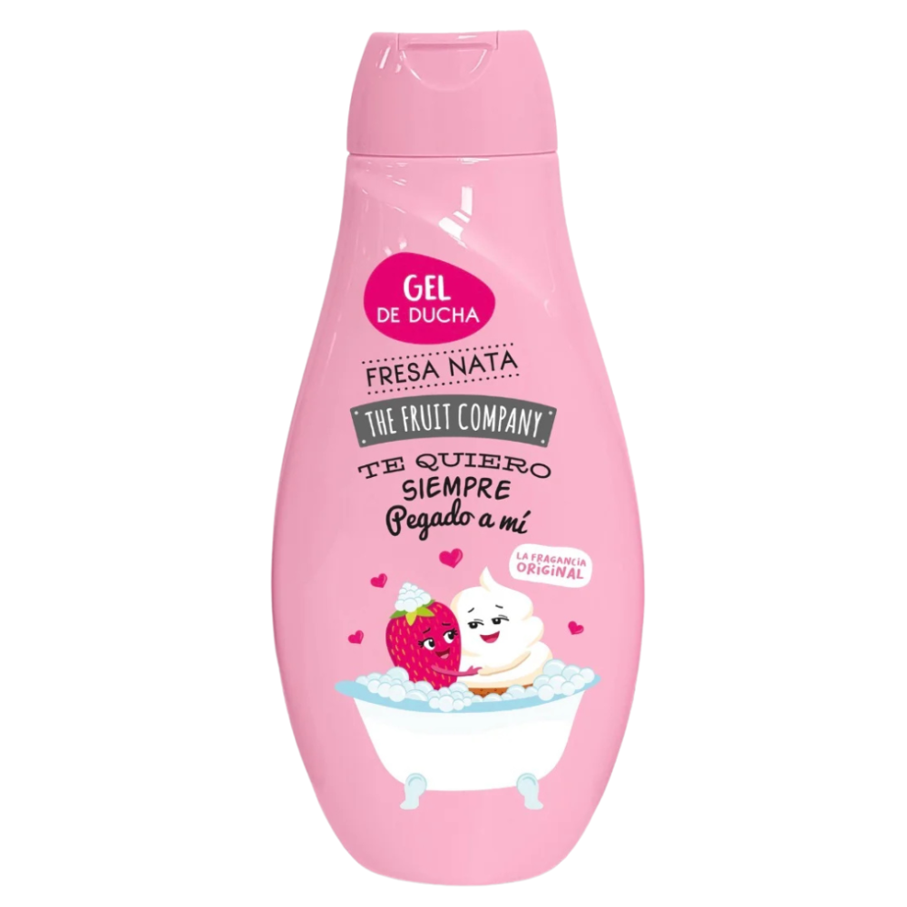 Dušigeel "Shower Gel The Fruit Company Te Quiero Siempre". The fruit company maasika nootidega dušigeel pakendis