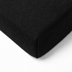Kummiga voodilina „Black frote“. Kummiga voodilina 180x200, 90x200 cm, 140x200 cm, 160x200 cm, 180x200 cm, 200x220 cm. Sügavmusta värvi kummiga voodilina väikeste froteesilmustega.