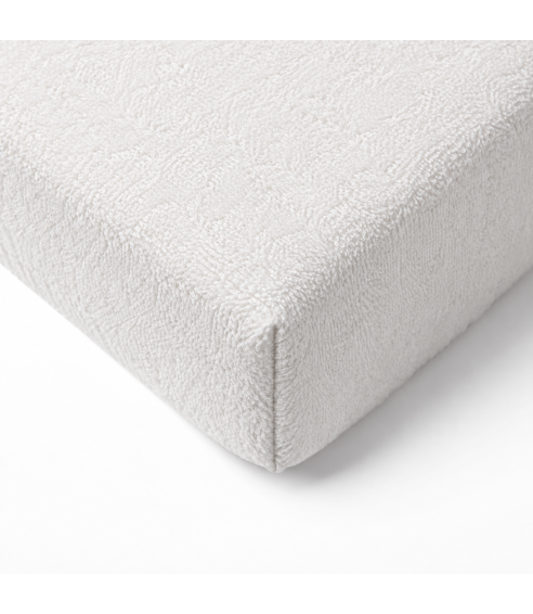 Kummiga voodilina „White frote“. Kummiga voodilina 90x200