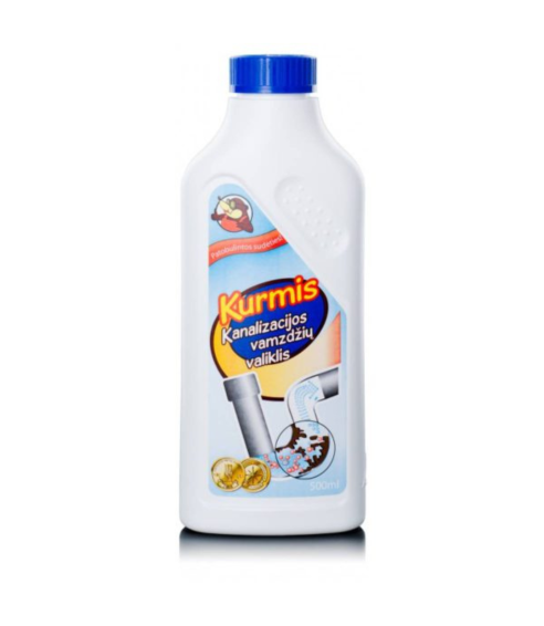 Kanalisatsiooni puhastusvahendid vedelik "Kurmis liquid 500 ml". Puhastusained