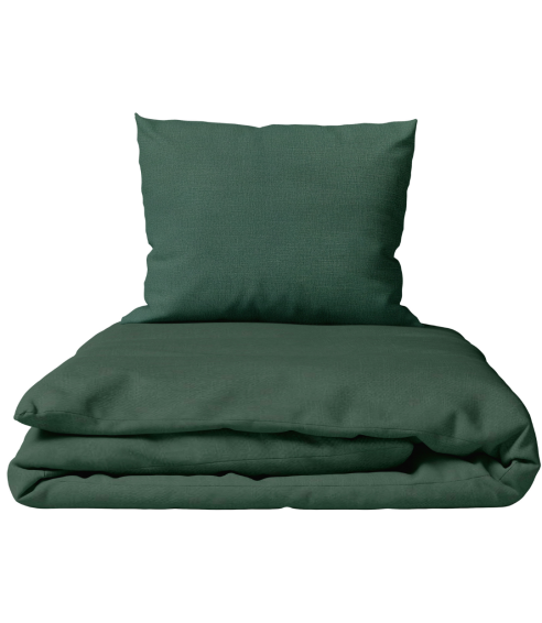 Linane voodipesu "Linen Dark Green". Linane voodipesu
