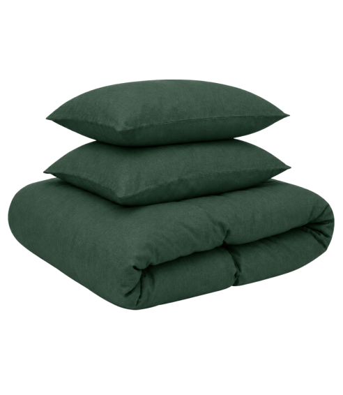 Linane voodipesu "Linen Dark Green". Linane voodipesu
