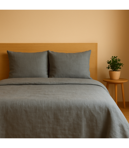 Linane voodipesu "Linen Grey oasis". Linane voodipesu