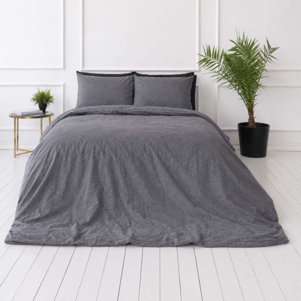 Linane voodipesu "Linen Grey oasis". Voodipesu komplektid 150x200, 140x200 cm, 150x200 cm, 160x200 cm, 180x200 cm, 200x200 cm, 200x220 cm, 220x240 cm
