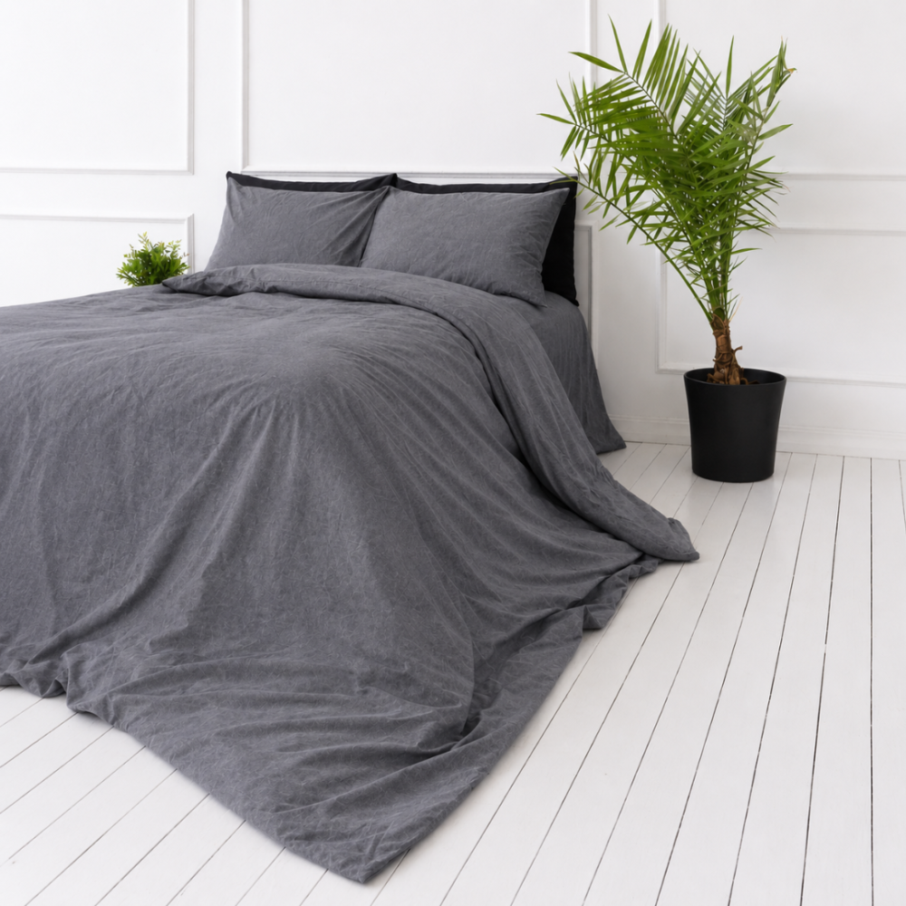 Linane voodipesu "Linen Grey oasis". Voodipesu komplektid 150x200, 140x200 cm, 150x200 cm, 160x200 cm, 180x200 cm, 200x200 cm, 200x220 cm, 220x240 cm