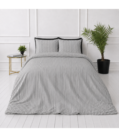 Linane voodipesu „Linen Grey Stripes“. Linane voodipesu