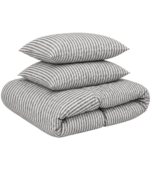 Linane voodipesu „Linen Grey Stripes“. Linane voodipesu