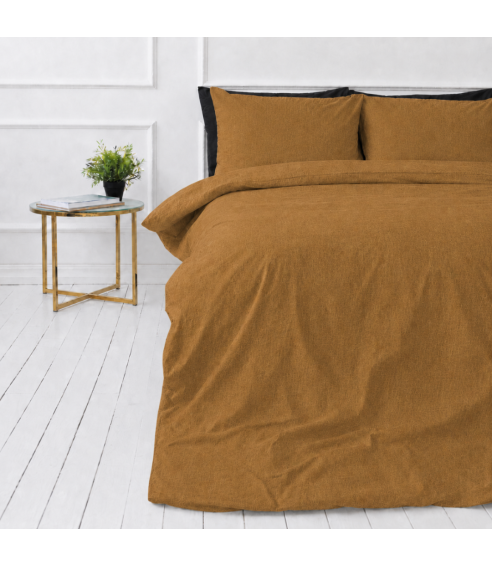 Linane voodipesu „Linen Mustard“. Linane voodipesu