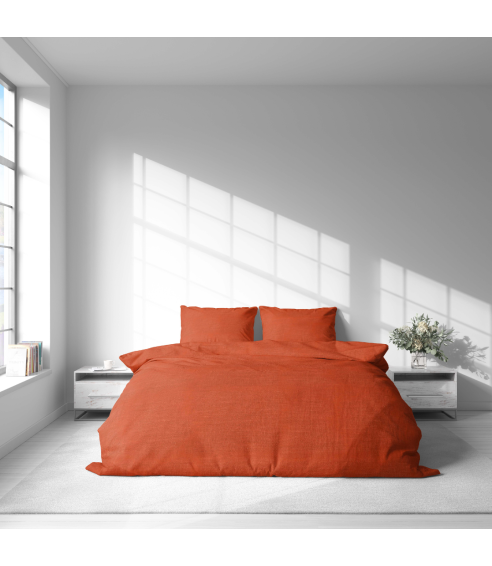 Linane voodipesu "Linen Orange". Linane voodipesu