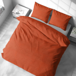 Linane voodipesu "Linen Orange". Linane voodipesu, 140x200 cm, 200x200 cm, 200x220 cm, 220x240 cm. Minimalistlik linane komplekt erksa oranžina.