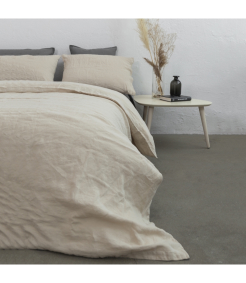 Linane voodipesu "Linen sepia". Linane voodipesu