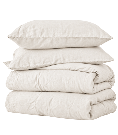 Linane voodipesu "Linen white". Linane voodipesu