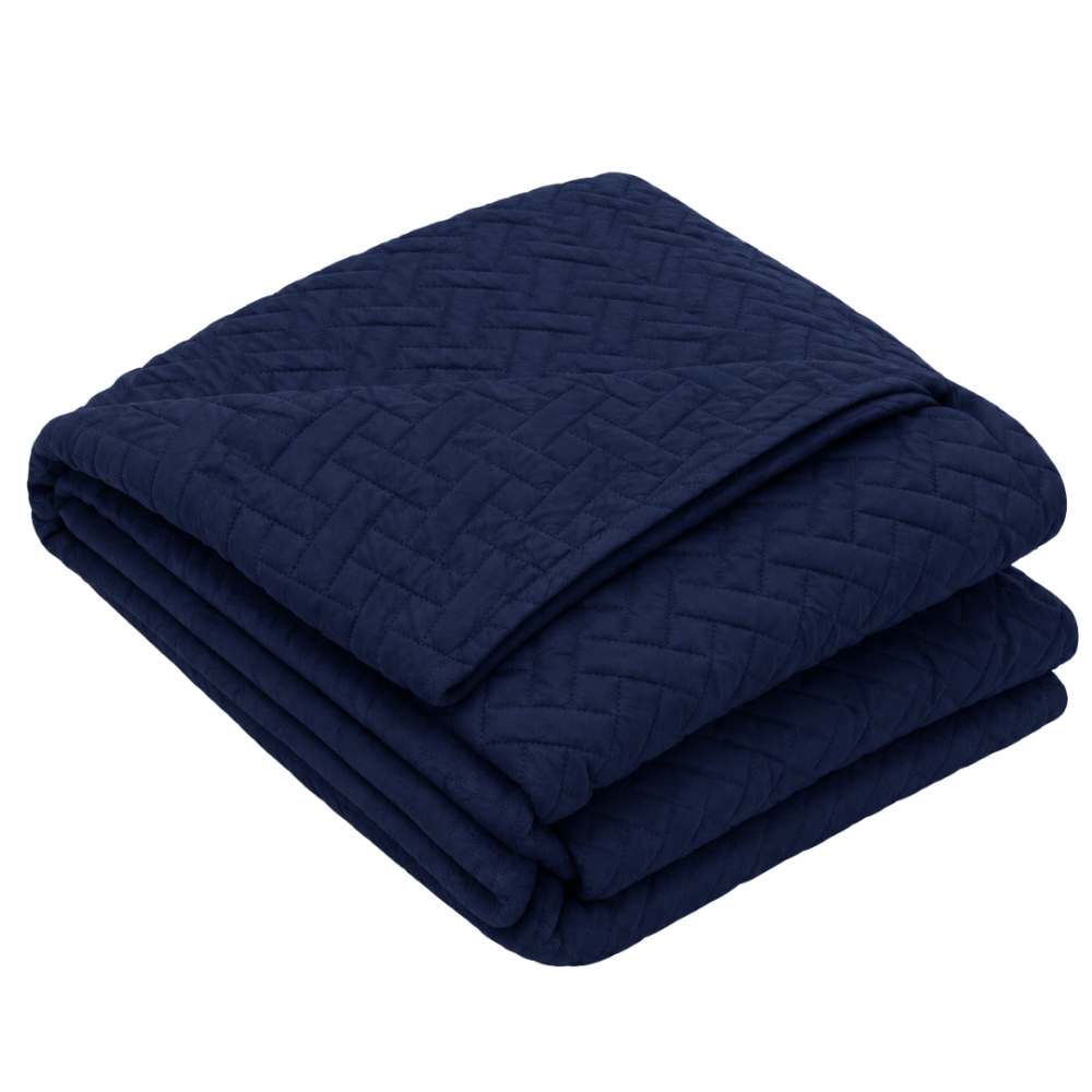 Voodikate „Bedspread Navy“. Pleedid, 210x240 cm. Tumesinine voodikate peene geomeetrilise tepitud mustriga Voodikate „Bedspread Navy“. Pleedid, 210x240 cm. Tumesinine voodikate peene geomeetrilise tepitud mustriga