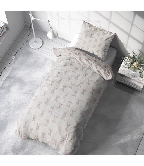 Musliinist voodipesu komplekt "Sweet Bunny Rest". Puuvillane voodipesu