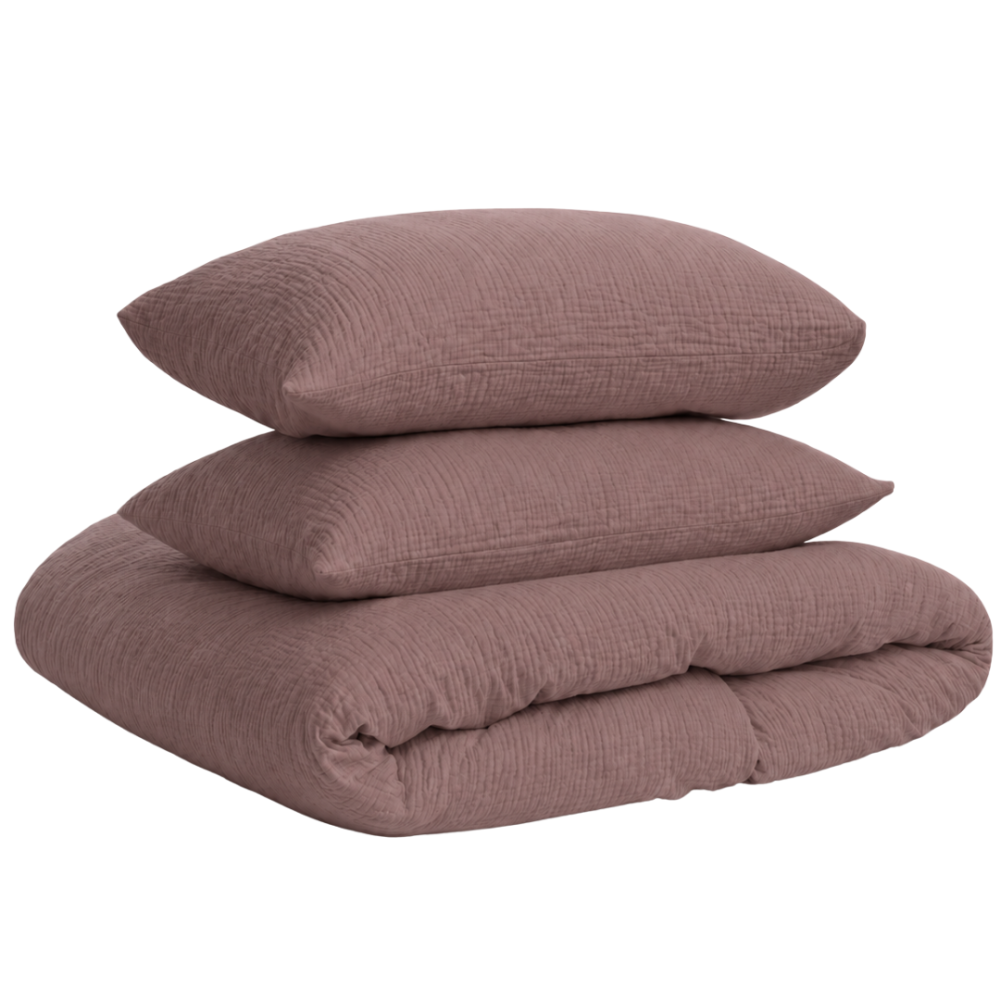 Musliinist voodipesu komplekt "Brown muslin". Voodipesukomplektid, 200x200 cm, 200x220 cm. Pruun musliinist voodipesukomplekt loomulikult kortsulise tekstuuriga Musliinist voodipesu komplekt "Brown muslin". Voodipesukomplektid, 200x200 cm, 200x220 cm. Pruun musliinist voodipesukomplekt loomulikult kortsulise tekstuuriga