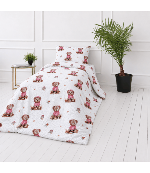 Musliinist voodipesu komplekt "Fluffy Bear muslin". Laste voodipesu