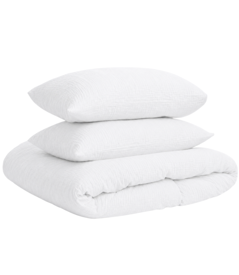Musliinist voodipesu komplekt "White muslin". Voodipesu komplektid 200x200